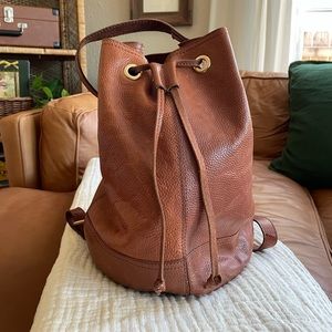 Abercrombie and Fitch brown leather bucket bag/backpack